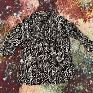 Black and White Printed Blouse